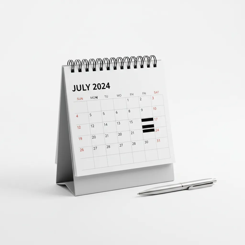 לוח שנה שולחני — תכנון תאריכים ומדיניות שינויים