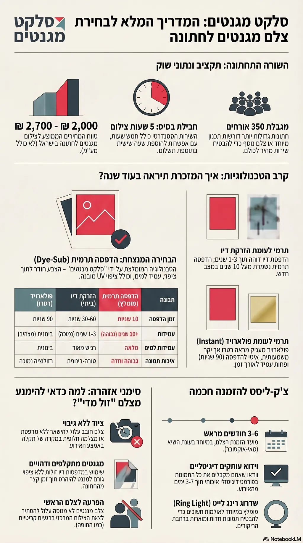 אינפוגרפיקה: סיכום מחירי שירות מגנטים לאירועים