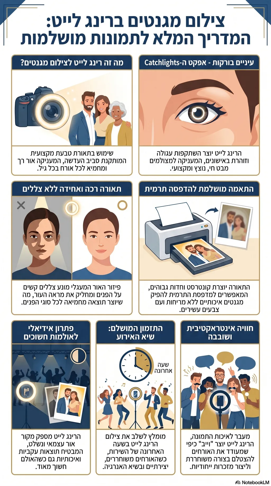 אינפוגרפיקה: כל מה שצריך לדעת על צילום מגנטים עם רינג לייט